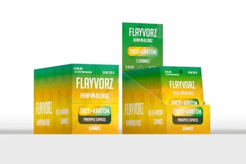 Flayvorz HempBlendz Kratom + Cannabinoid Gummies | Pineapple Express